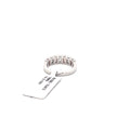 Half Eternity Band — Emerald Cut, Alternating Pink & White Diamonds, 14K White Gold
