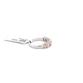 Half Eternity Band — Emerald Cut, Alternating Pink & White Diamonds, 14K White Gold