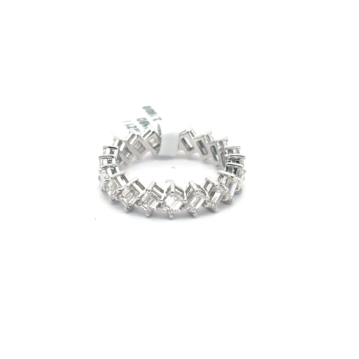 Full Eternity Band — Emerald Cut, 14K White Gold