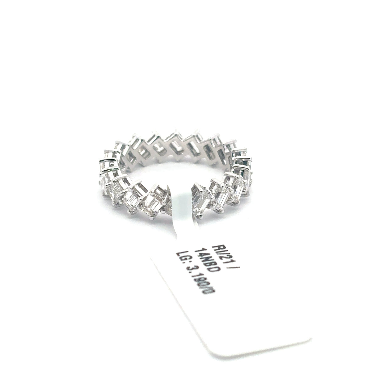 Full Eternity Band — Emerald Cut, 14K White Gold