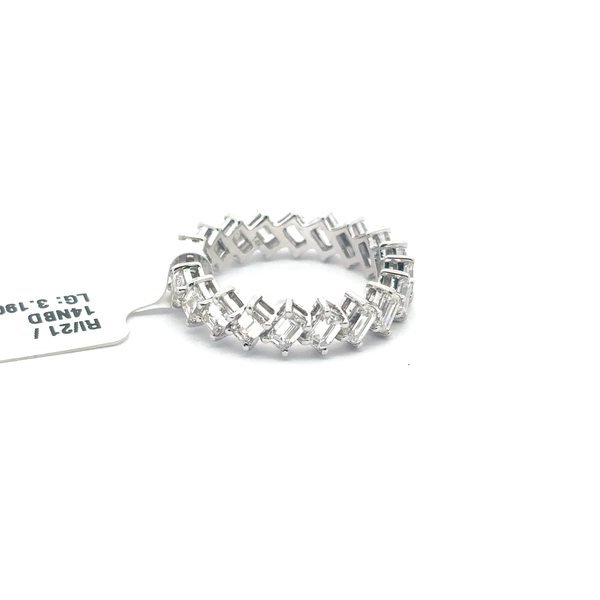 Full Eternity Band — Emerald Cut, 14K White Gold
