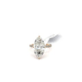 Marquise Solitaire — Hidden Halo with Pavé Side Stones, 14K Yellow Gold