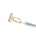 Marquise Solitaire — Hidden Halo with Pavé Side Stones, 14K Yellow Gold