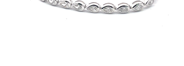 The Amelie bezel-set pear diamond tennis bracelet in 14K white gold