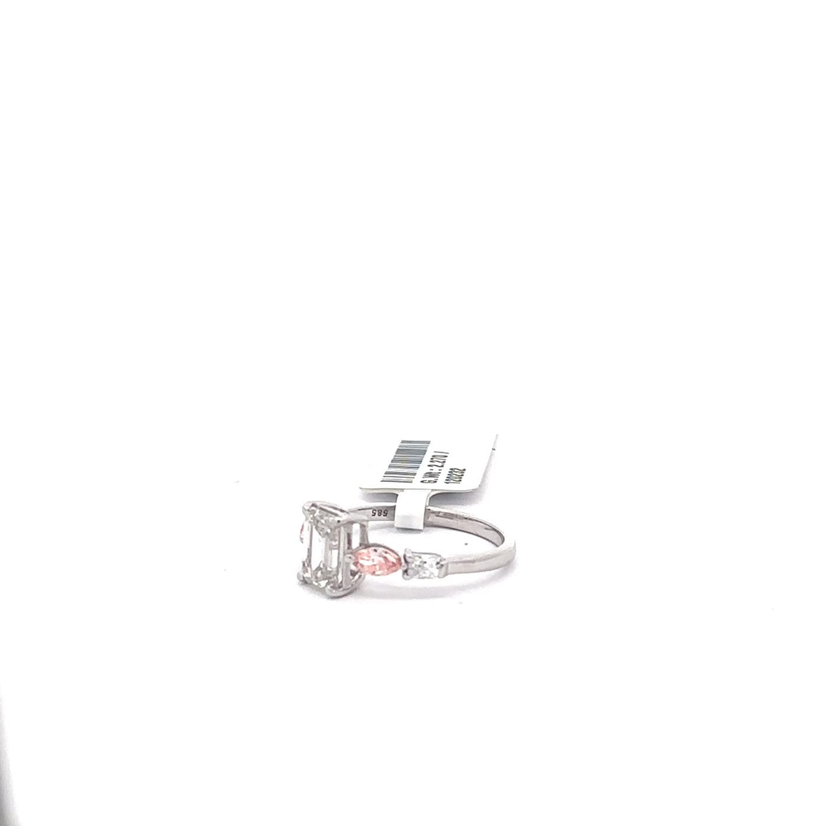 The Élise Emerald-Cut Ring with Pink Accents