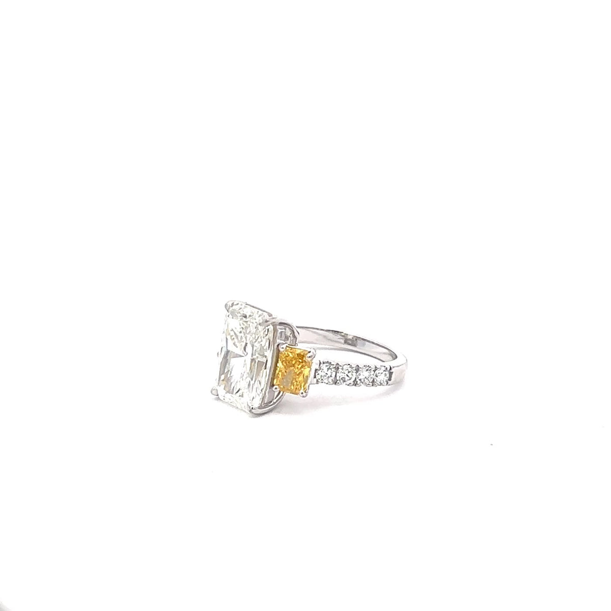 The Ophélie Radiant Ring with Fancy Yellow Sides