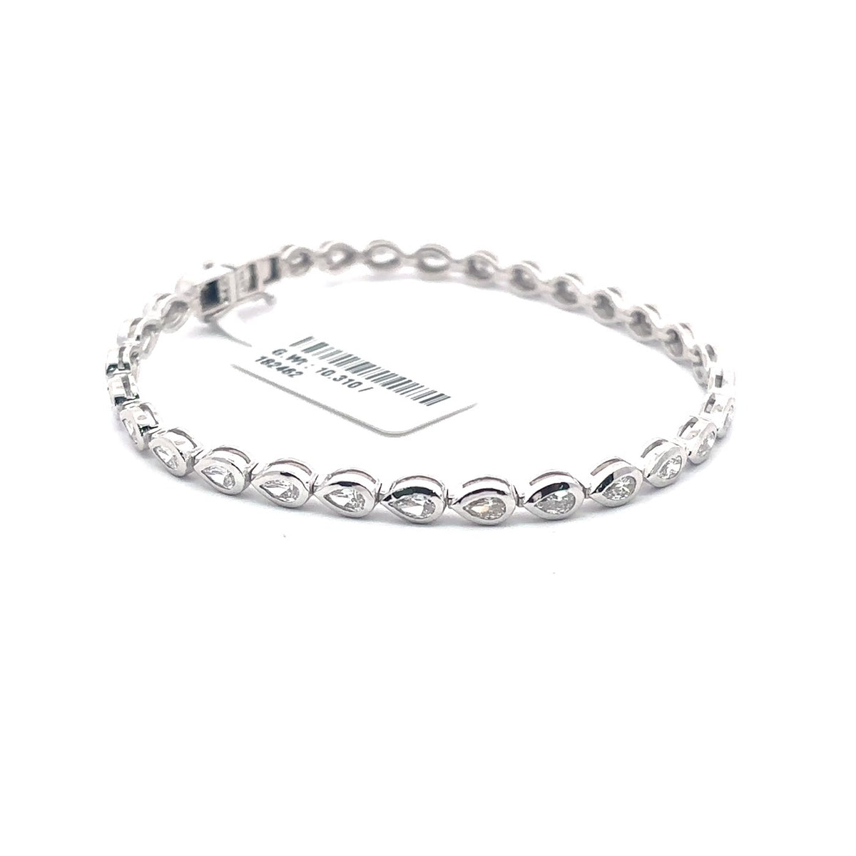 The Amélie Bezel-Set Pear Diamond Tennis Bracelet