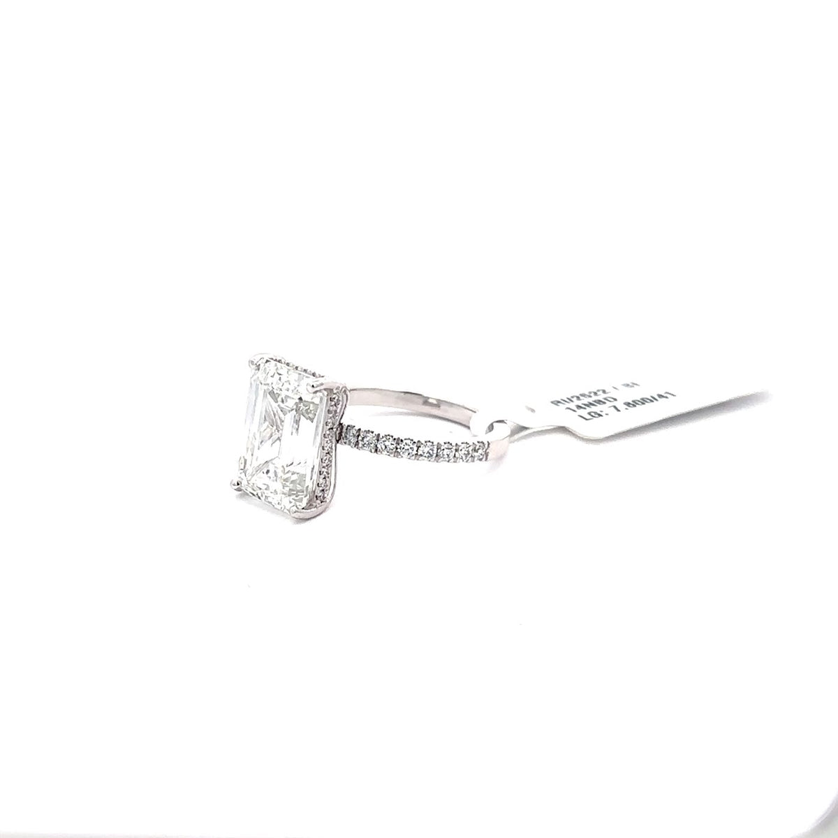 The Honorine Emerald-Cut Hidden-Halo Solitaire Ring