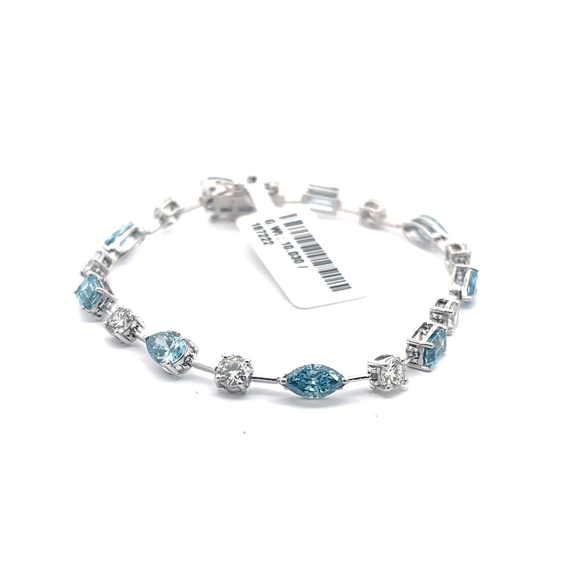 The Santorini Fancy Blue & White Diamond Tennis Bracelet