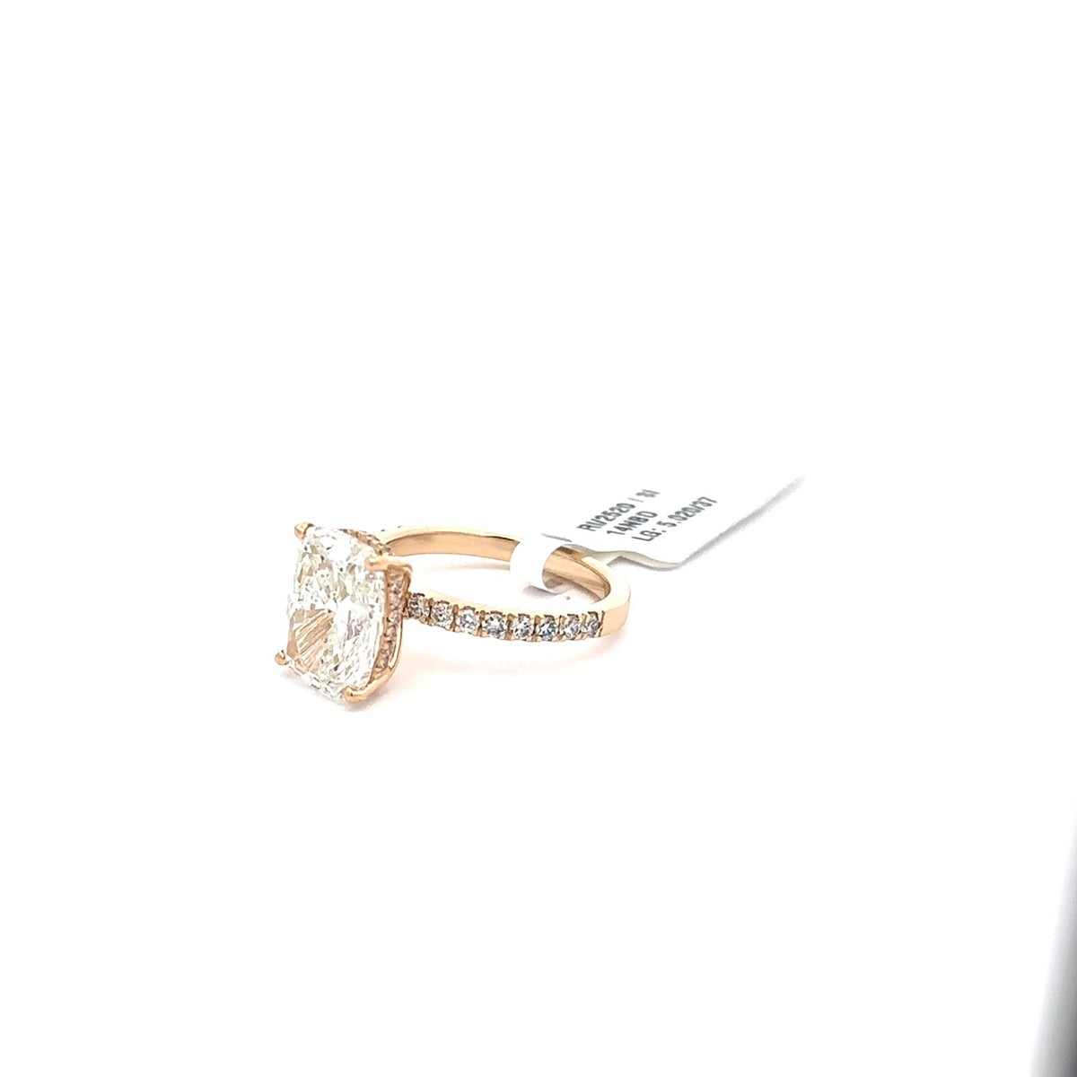 The Coralie Elongated Cushion Hidden-Halo Solitaire Ring