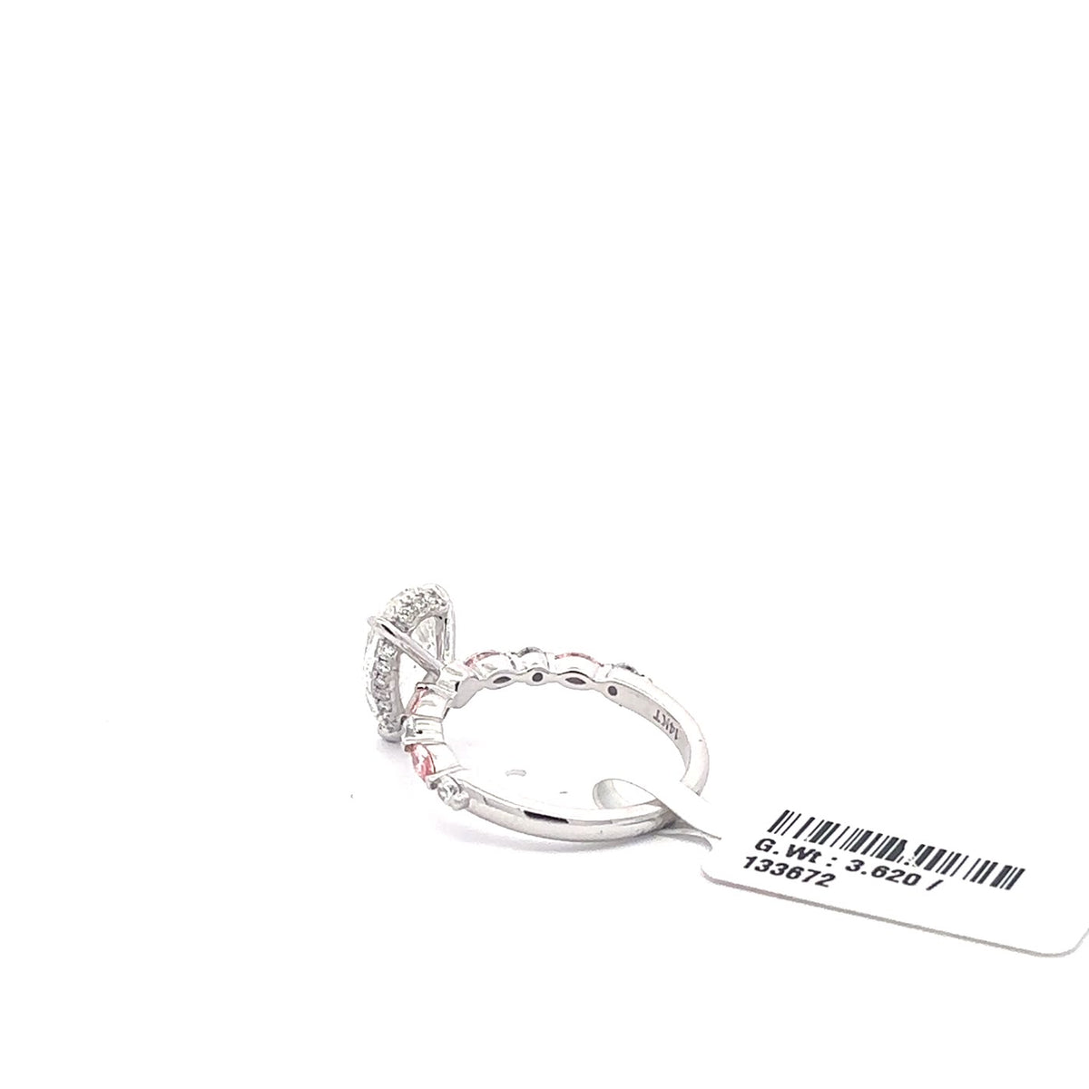 The Anaïs Pear Solitaire with Pink Accents