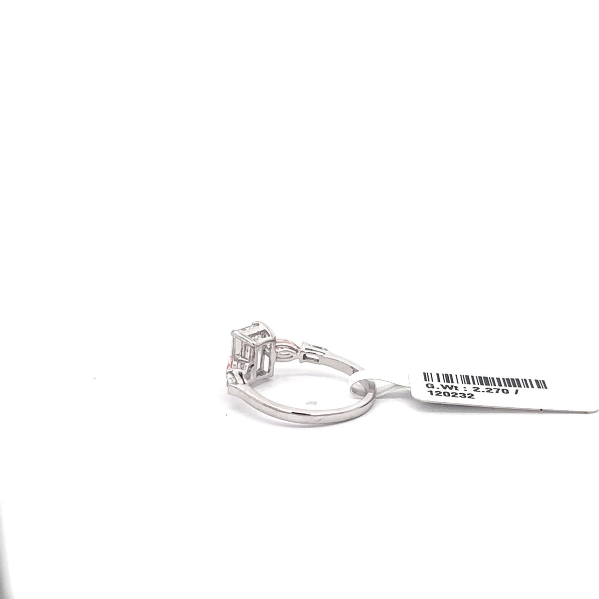 The Élise Emerald-Cut Ring with Pink Accents