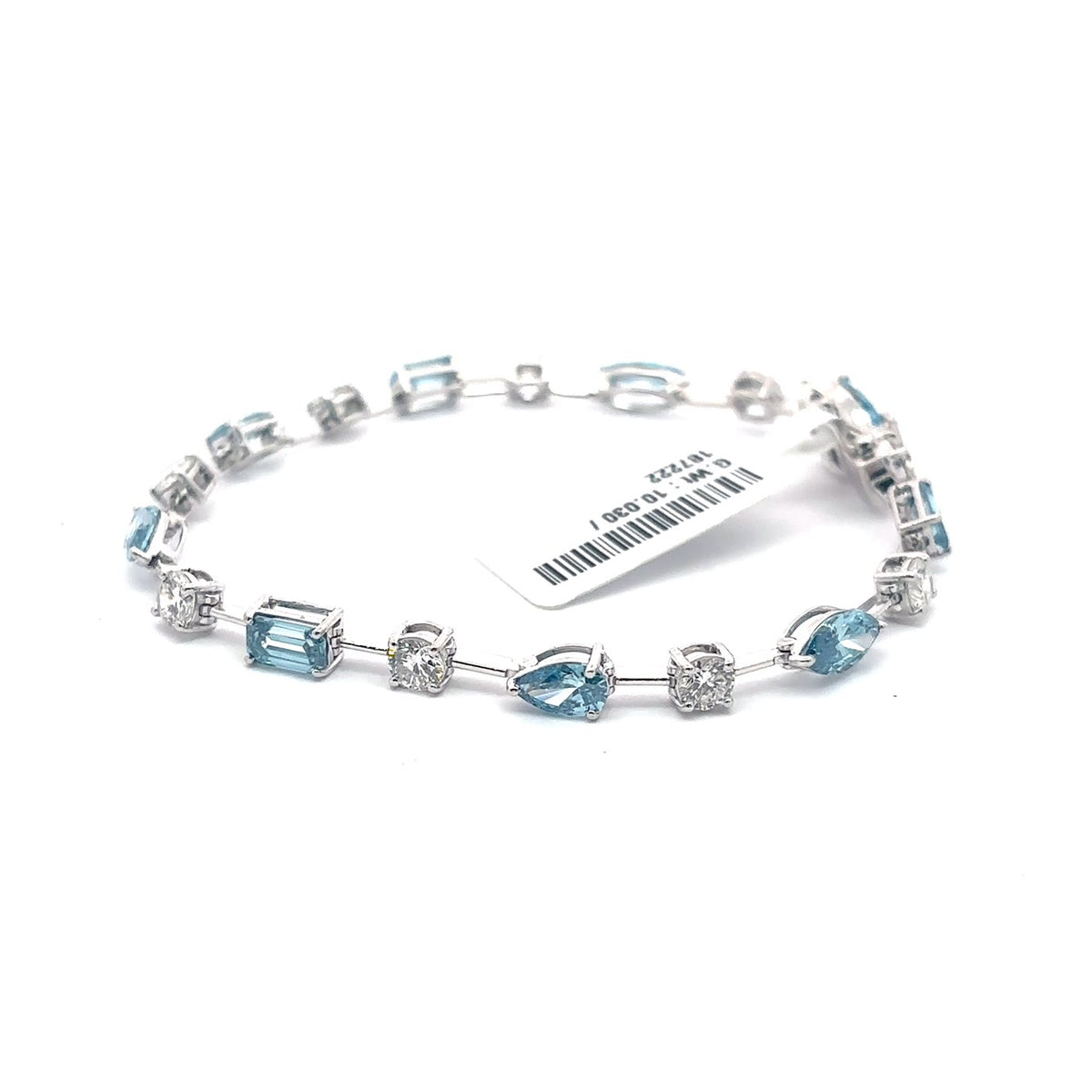 The Santorini Fancy Blue & White Diamond Tennis Bracelet