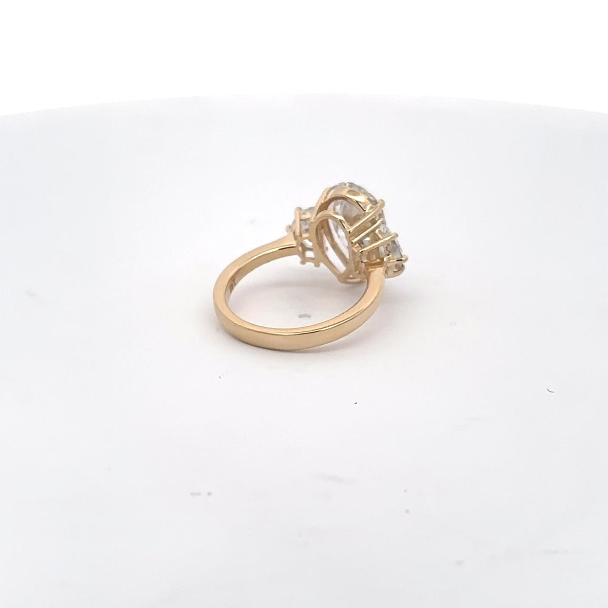 The Delphine Pear Three-Stone Ring