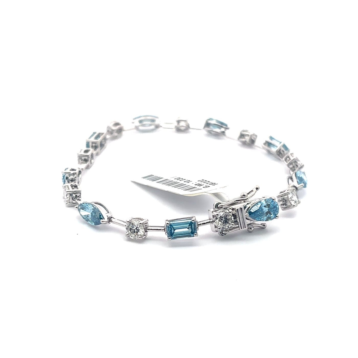 The Santorini Fancy Blue & White Diamond Tennis Bracelet