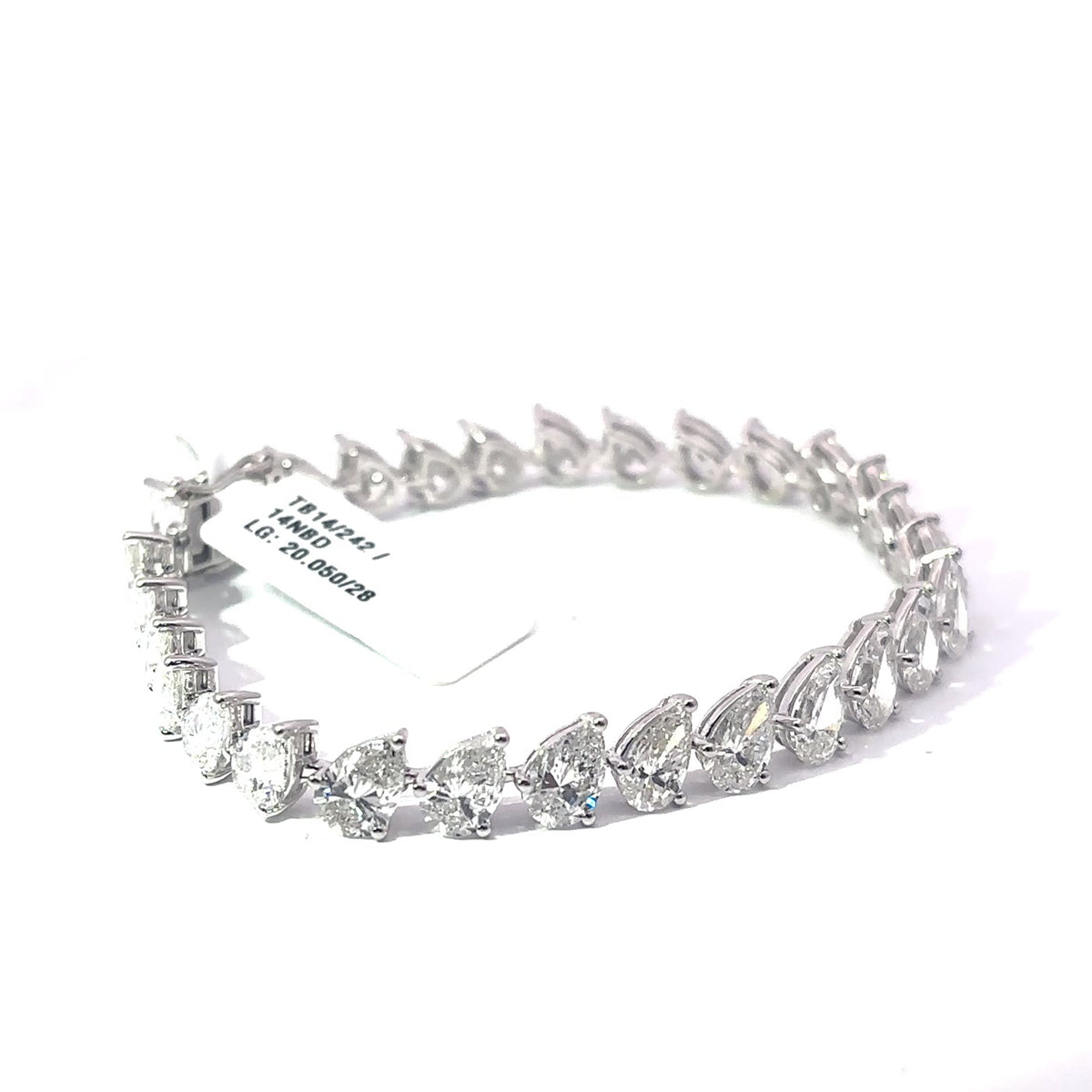 The Plume Pear Diamond Tennis Bracelet