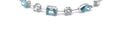 The Capri fancy blue and white diamond tennis bracelet in 14K white gold