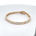 The Capucine bezel-set emerald-cut diamond tennis bracelet in 14K yellow gold