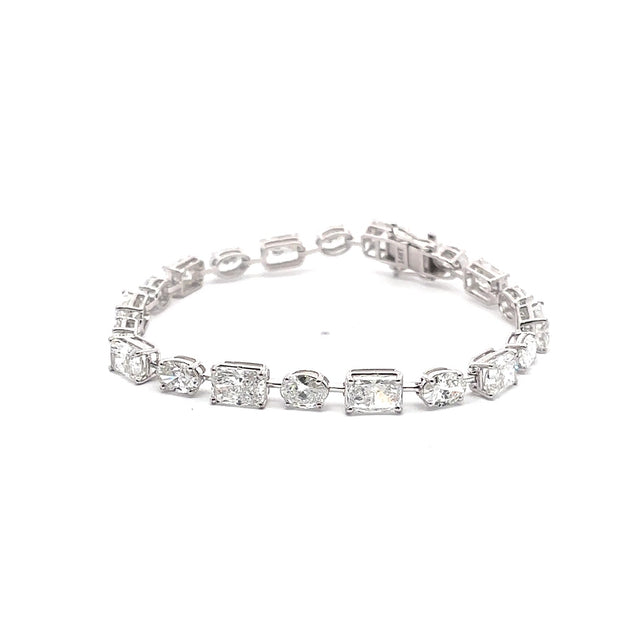 Colette oval and radiant diamond tennis bracelet