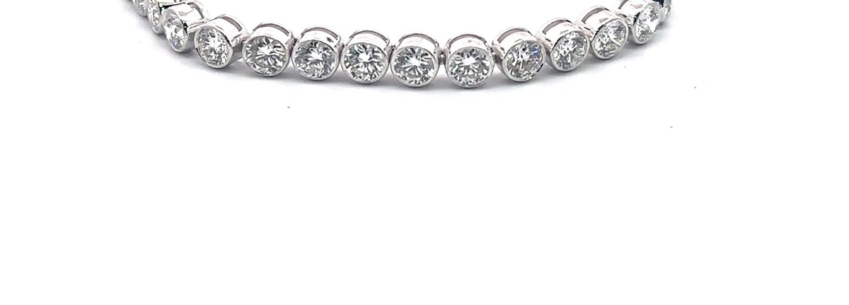 The Juliette bezel-set round diamond tennis bracelet in 14K white gold