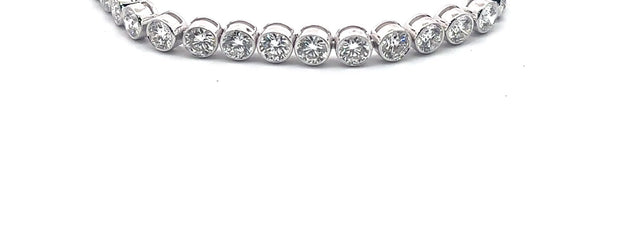 The Juliette bezel-set round diamond tennis bracelet in 14K white gold