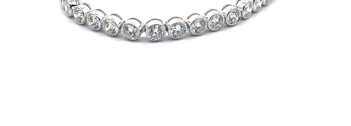 The Juliette bezel-set round diamond tennis bracelet in 14K white gold
