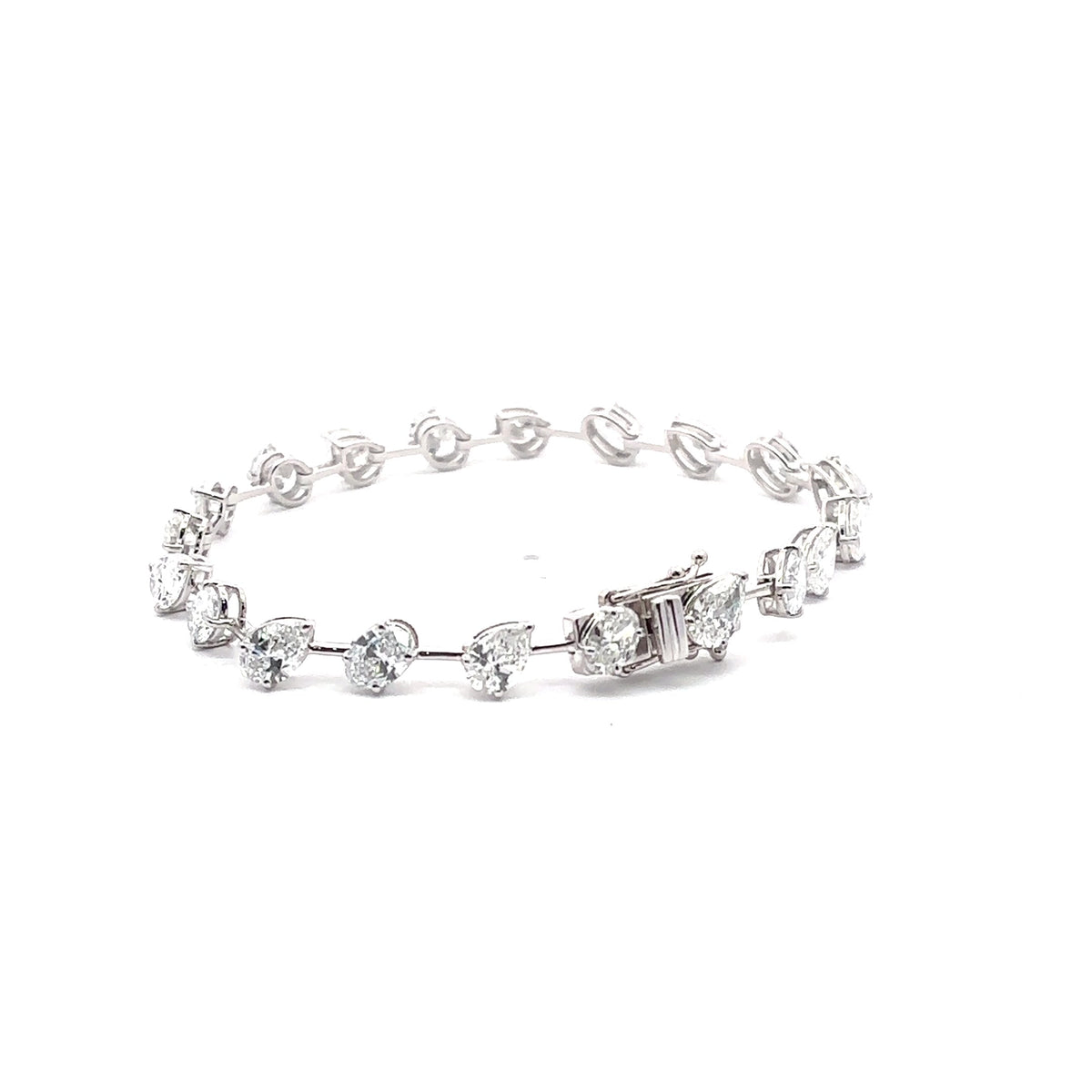 Margaux oval and pear diamond tennis bracelet