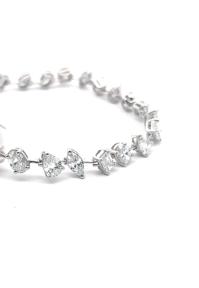 Mosaique multi-shape diamond tennis bracelet
