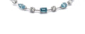 The Santorini fancy blue and white diamond tennis bracelet in 14K white gold