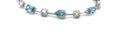 The Santorini fancy blue and white diamond tennis bracelet in 14K white gold