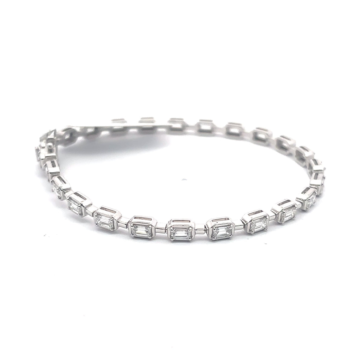 The Vivienne east-west emerald-cut diamond tennis bracelet in 14K white gold